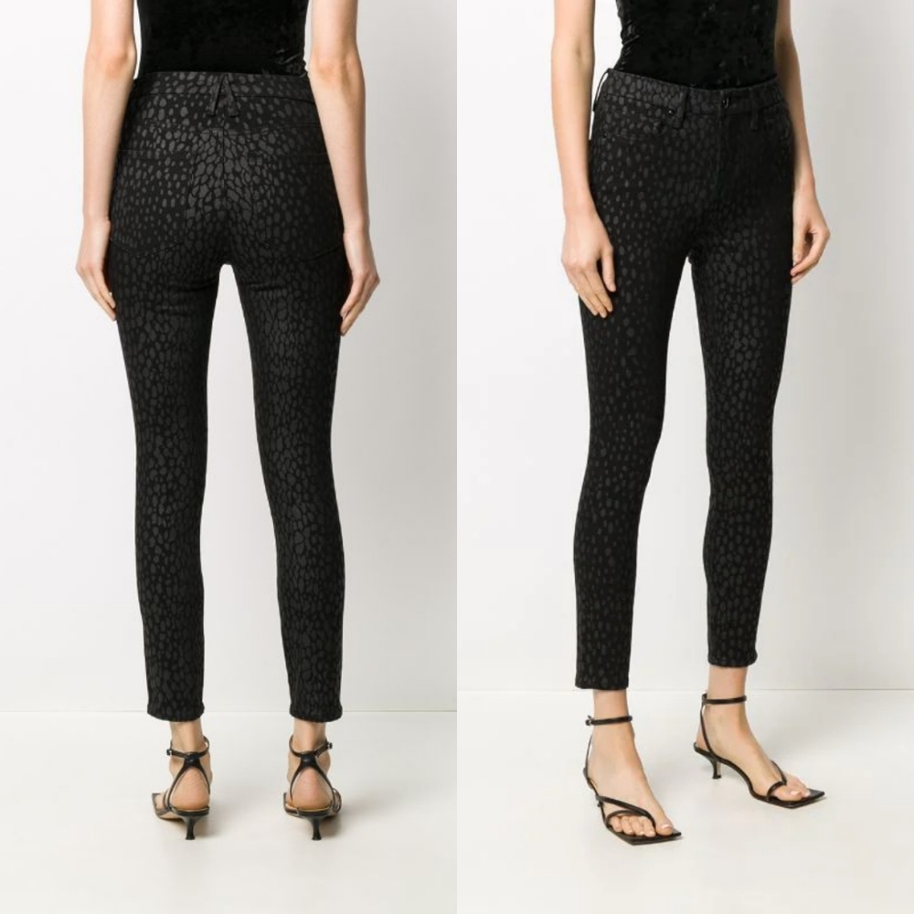 Good American Good Legs Black Leopard Skinny Jeans